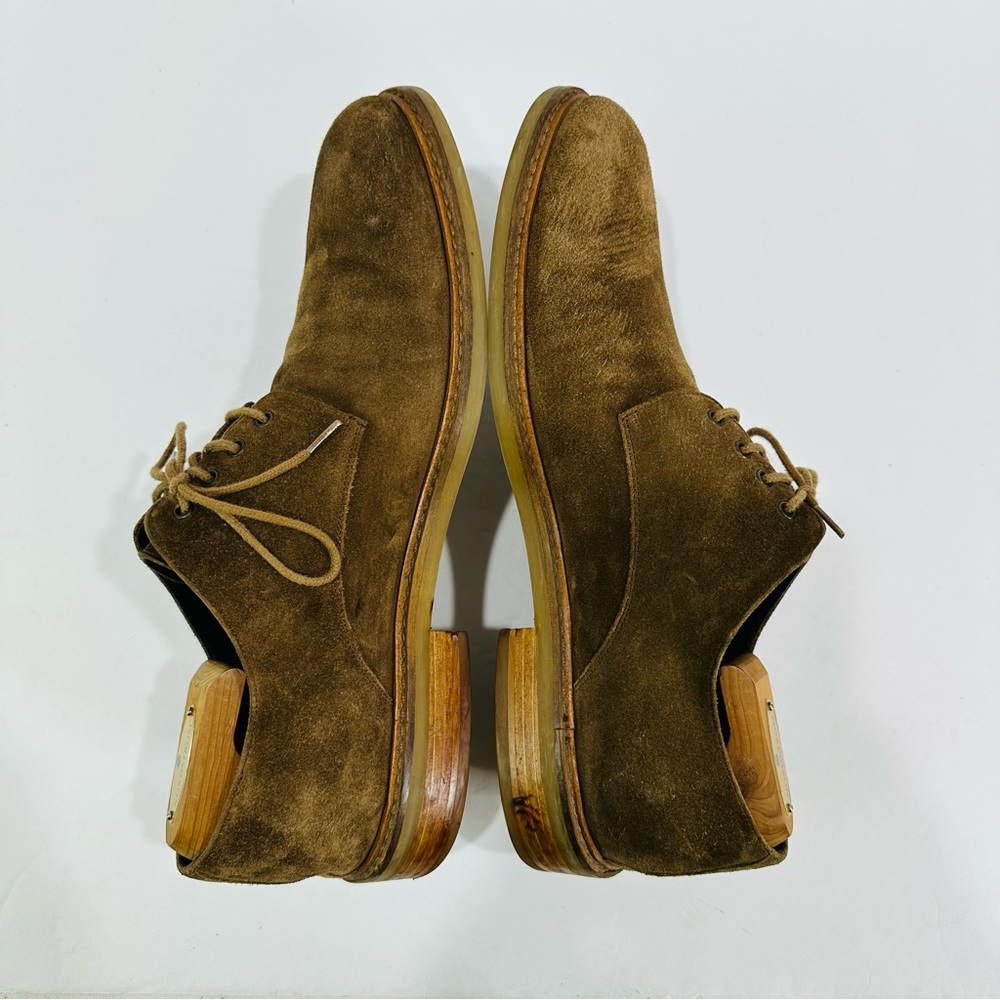 🩷 PETERSON MID BROWN SUEDE DERBY LACE UP MENS SIZE 10.5 TO BOOT NEW YORK ITALY - Picture 8 of 12